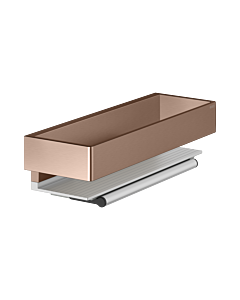 KEUCO Edition 11 Duschkorb 11159290000 mit Glasabzieher, silber-eloxiert/Rotgold gebürstet