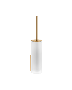 KEUCO Edition 400 toilet brush set 11564259000 with glass housing and lid, wall model, brushed brass