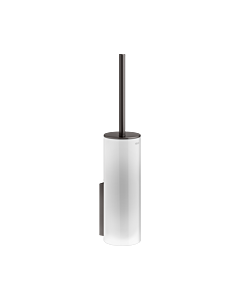 KEUCO Edition 400 toilet brush set 11564359000 with glass housing and lid, wall model, brushed titanium black