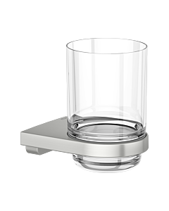 KEUCO Moll porte-verre 12750219000 avec verre en cristal véritable, finition acier inoxydable