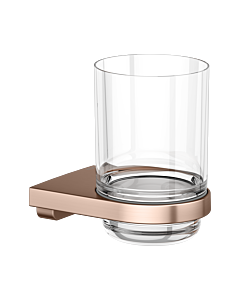 KEUCO Moll porte-verre 12750299000 avec verre en cristal véritable, or rouge brossé