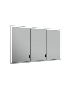 Keuco Royal Lumos mirror cabinet 14305172303 wall stem, silver anodized, 3 long doors, 1200 x 735 x 165 mm