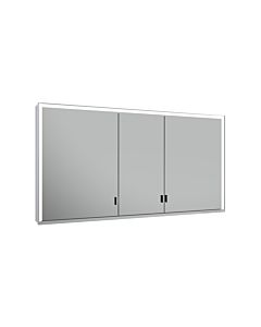 Keuco Royal Lumos armoire de toilette 14306172301 extension murale, anodisé argent, compartiment de rangement couvert, 1400 x 735 x 165 mm