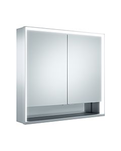 Keuco Royal Lumos armoire miroir 14307171301 rallonge murale, anodisé argent, compartiment de rangement ouvert, 700 x 735 x 165 mm