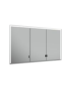 Keuco Royal Lumos mirror cabinet 14315172303 wall installation, silver anodized, 3 long doors, 1200 x 735 x 165 mm