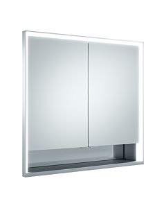Keuco Royal Lumos Spiegelschrank 14317171305 700 x 735 x 165 mm, Wandeinbau, silber-eloxiert, Spiegelheizung, 2 kurze Türen