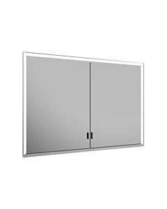 Keuco Royal Lumos mirror cabinet 14318172303 wall installation, silver anodized, 2 long doors, 1050 x 735 x 165 mm