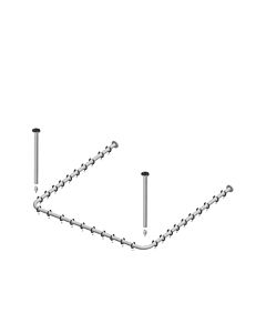 Keuco Brausevorhangstangen Set Plan 14940171200 für Dusche 120 x 120 cm, Aluminium silber eloxiert