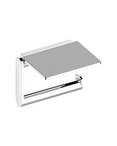 Keuco Plan Toilettenpapierhalter 14973060000 mit Ablage, offen, schwenkbar, Edelstahl-finish / schwarz