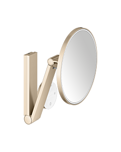 Miroir cosmétique Keuco iLook_move 17612039002, grossissement x5, Ø 212 mm, éclairé, avec panneau de commande en verre, bronze brossé