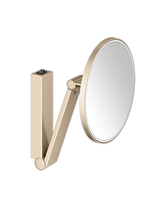 Keuco iLook_move Kosmetikspiegel 17612039004 5-fach Vergrößerung, Bronze gebürstet, Wandmodell, beleuchtet, Ø 212 mm