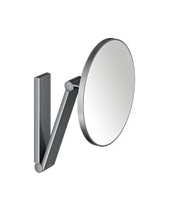 Miroir cosmétique Keuco iLook_move 17612130000, grossissement 5x, Ø 212 mm, chrome noir brossé