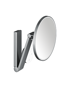 Keuco iLook_move Kosmetikspiegel 17612139002 5-fach Vergrößerung, Ø 212mm, beleuchtet, mit Glasbedienfeld, schwarzchrom gebürstet