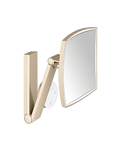 Keuco iLook_move cosmetic mirror 17613039002, 5x magnification, 200x200mm, illuminated, with glass control panel, brushed bronze
