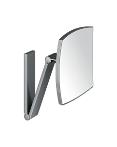 Miroir cosmétique Keuco iLook_move 17613130000, grossissement x5, fixation murale, 200 x 200 mm, chrome noir brossé