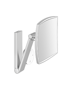 Keuco iLook_move cosmetic mirror 17613179002, 5x magnification, 200x200mm, illuminated, with glass control panel, aluminum finish