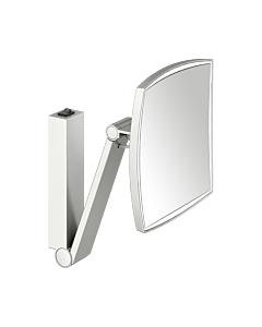 KEUCO iLook_move cosmetic mirror 17613219004 square, 5x magnification, beleuchtet , with rocker switch, wall model, stainless steel finish
