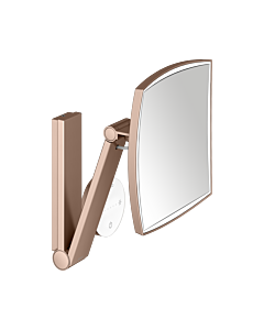 KEUCO iLook_move Kosmetikspiegel 17613299002 eckig, 5-fache Vergrößerung, beleuchtet, mit Bedienfeld, Wandmodell, Rotgold gebürstet