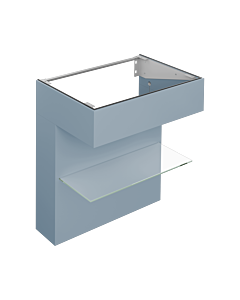 Keuco Edition 11 Art Meuble sous vasque 32510530801 80x87x49cm, avec étagère, éclairage intérieur, finition satinée, bleu satiné