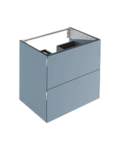 Keuco Edition 11 Art Vanity unit 32512330801 80x70x49cm, 2 front drawers, interior lighting, satin lacquer, satin glass, blue satin