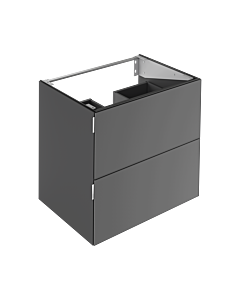 Keuco Edition 11 Art Vanity unit 32512340800 80x70x49cm, 2 front drawers, satin finish lacquer, satin glass, smoke