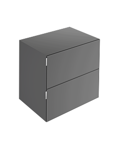 Keuco Edition 11 Art Buffet 32542340800 80x70x49cm, 2 tiroirs frontaux, laque satinée, verre satiné, fumé