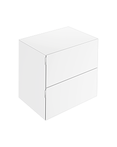 Keuco Edition 11 Art Buffet 32542840800 80x70x49cm, 2 tiroirs frontaux, verre satiné, blanc
