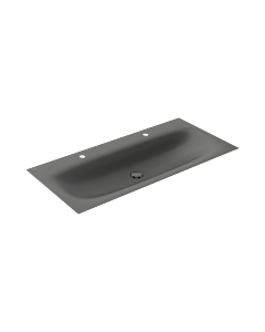 Keuco Edition 11 Art Einbau-Doppelwaschtisch 32590541202 smoke, 120,6x0,4x49,3cm, 2x1 Hahnloch