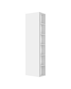 Keuco X-Line tall cabinet 33132970001 48x175x30cm, left, shelf right, matt vulcanite coated decor, matt vulcanite glass