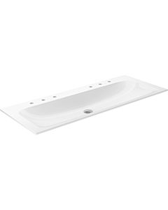 Keuco X-Line Bathroom ceramics washbasin 33180311206 120,5x49,3cm, with 2x3 tap holes, without overflow, white
