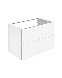 Keuco X-Line meuble sous vasque 33163300000 décor blanc mat, verre blanc clair, 80x60,5x49cm, 2 tiroirs
