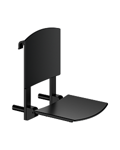 Siège pliant Keuco Plan Care 35181370037 pour installation par accrochage, noir mat, noir