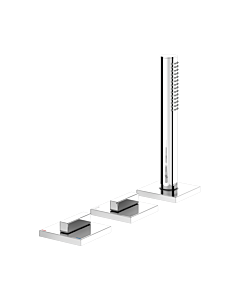 Keuco Edition 11 3-hole bath mixer 51130050500 brushed nickel, rim-mounted