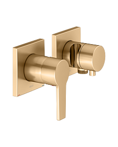 KEUCO Edition 11 single lever mixer set 51151251222 for 2 Verbraucher , with hose connection and shower holder, brushed brass