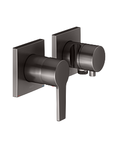 KEUCO Edition 11 single lever mixer set 51151351222 for 2 Verbraucher , with hose connection and shower holder, brushed titanium black