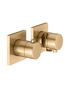 KEUCO Edition 11 thermostatic mixer set 51153251232 for 3 Verbraucher , with hose connection and shower holder, brushed brass