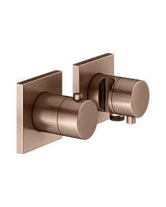 KEUCO Edition 11 thermostatic mixer set 51153291232 for 3 Verbraucher , with hose connection and shower holder, brushed rose gold