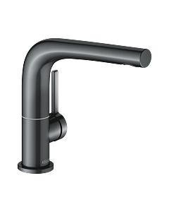 Keuco Edition 400 Basin fitting 51505130100 brushed black chrome, projection 153mm, swivelling, without pop-up waste