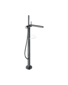 Keuco Edition 400 robinetterie de bain 51527130100 chrome noir brossé, sur pied, saillie 315mm
