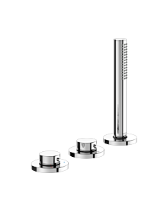 Keuco Edition 400 3-hole bath mixer 51530050500 brushed nickel, rim-mounted