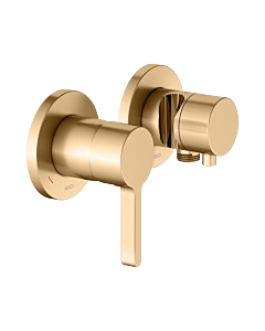 KEUCO Edition 400 single lever mixer set 51551251221 for 2 Verbraucher , with hose connection and shower holder, brushed brass