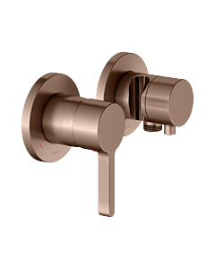 KEUCO Edition 400 mitigeur monocommande 51551291221 pour 2 Verbraucher , avec raccord de tuyau et support de douche, or rouge brossé