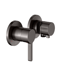 KEUCO Edition 400 single lever mixer set 51551351221 for 2 Verbraucher , with hose connection and shower holder, brushed titanium black