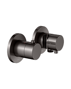 KEUCO Edition 400 Thermostatarmatur Set 51553351221 für 2 Verbraucher, mit Schlauchanschluss und Brausehalter, Edelstahl-Finish