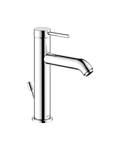 Keuco IXMO Soft basin mixer 59501012001 projection 129mm, with waste fitting, round rosette, chrome-plated