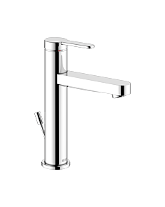 Keuco IXMO Flat basin mixer 59501013001 projection 124mm, with waste fitting, round rosette, chrome-plated