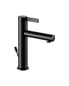 Keuco IXMO Pure basin mixer 59501371001 projection 125mm, with waste fitting, round rosette, matt black