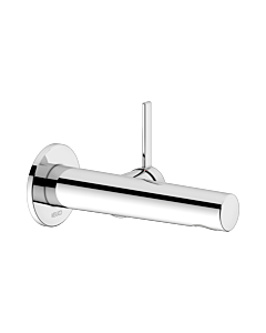 Keuco Ixmo Waschtisch-Einhebelmischer 59516171101 Ausladung 219mm, Aluminium-finish, Wandmontage, runde Rosette