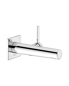 Keuco Ixmo mitigeur lavabo 59516070102 saillie 187 mm, finition inox, fixation murale, rosace carrée