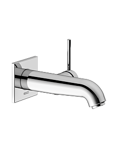 Keuco Ixmo single lever basin mixer 59516010202 projection 165 mm, chrome-plated, wall mounting, square rosette